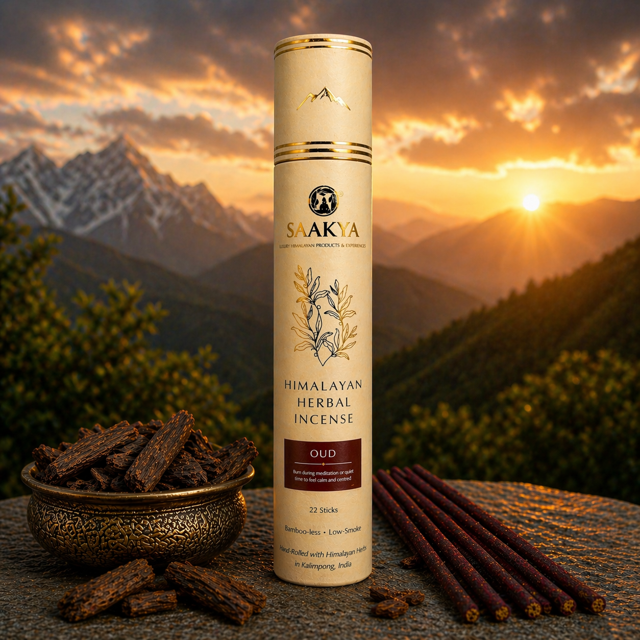 Oud Incense Sticks | 22 Sticks + Holder