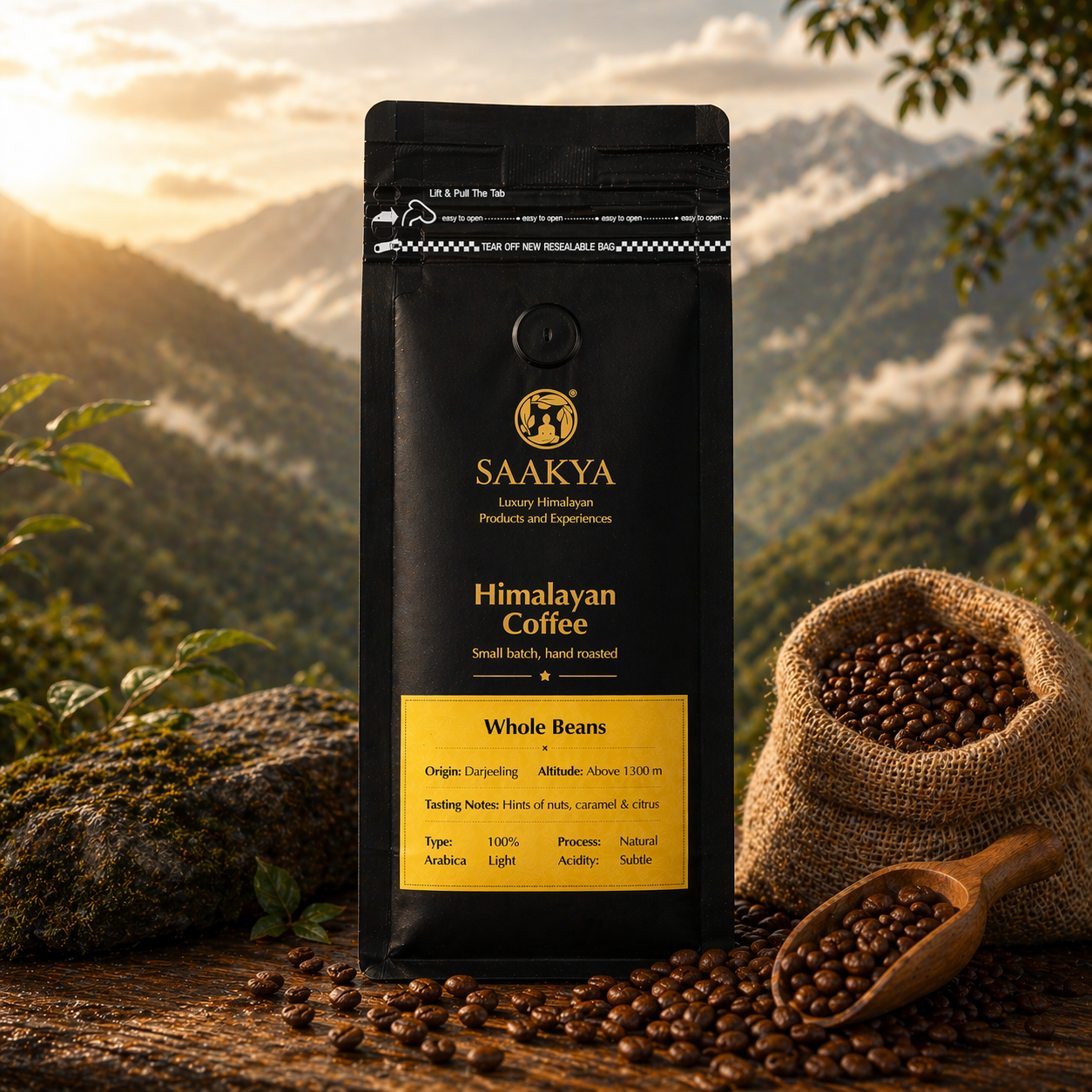 Saakya Himalayan Coffee | Darjeeling Light Roast | 250g - Whole Beans