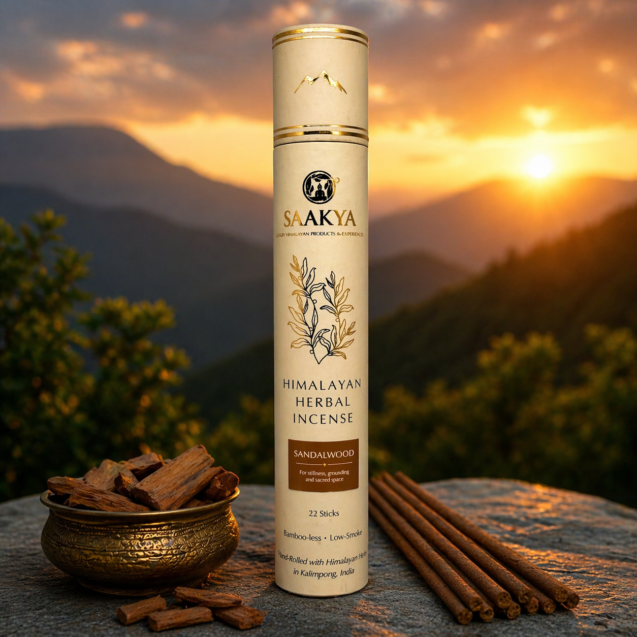 Sandalwood Incense Sticks | 22 Sticks + Holder