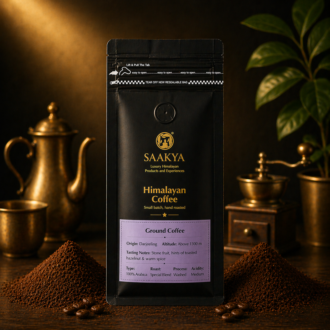Saakya Himalayan Coffee | Darjeeling Special Espresso Blend | 250g - Ground - French Press