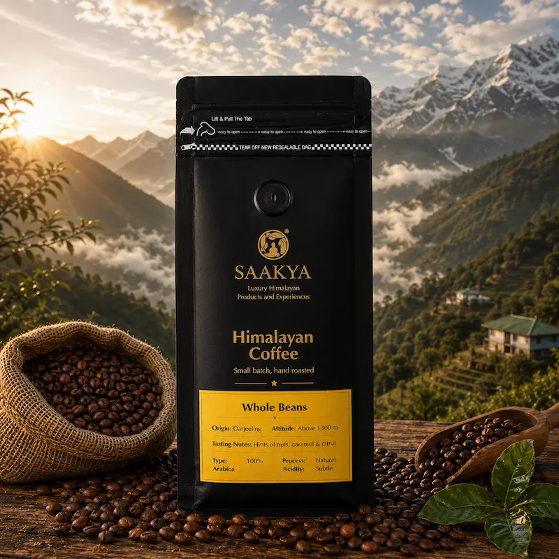 Saakya Himalayan Darjeeling Light Roast Coffee 250g – 100% Arabica caramel citrus floral single-origin