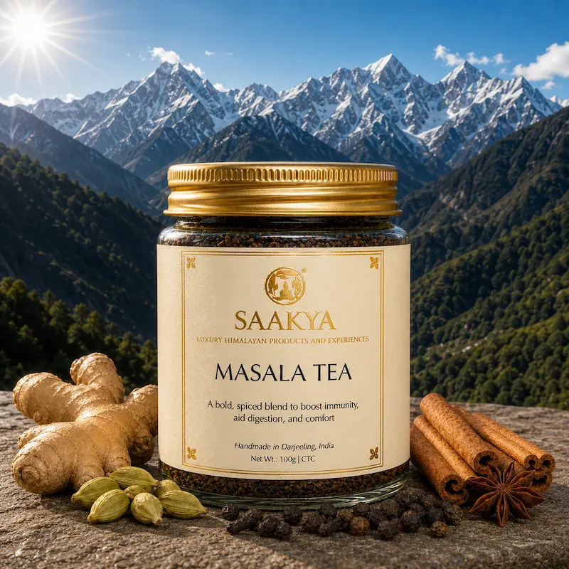 Masala Tea 100g – premium Darjeeling spiced chai with cardamom, ginger, clove and cinnamon