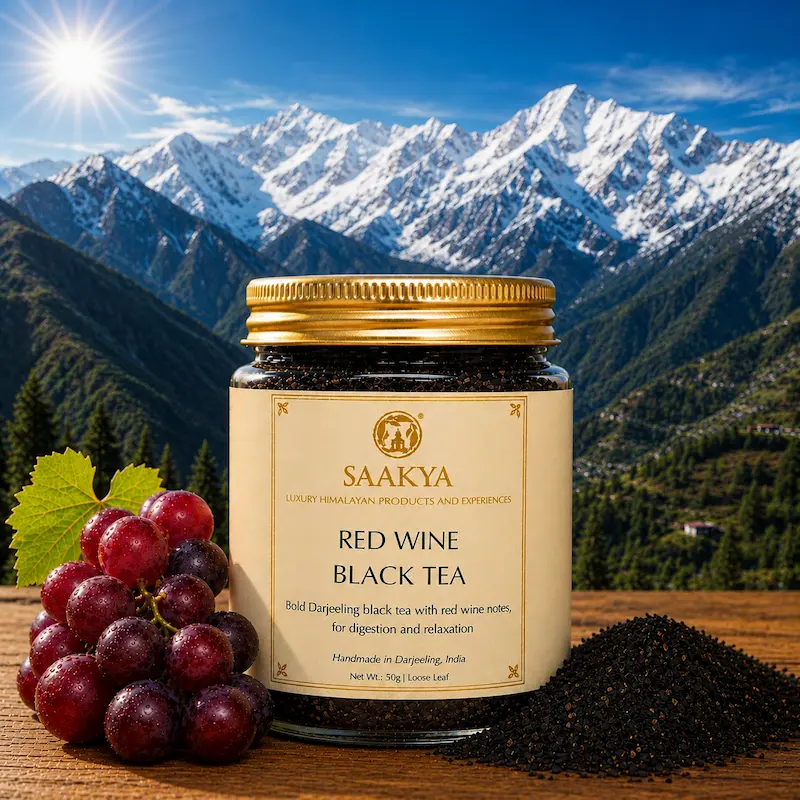 Saakya Red Wine Black Tea 50g – Darjeeling black tea with grape and molasses notes