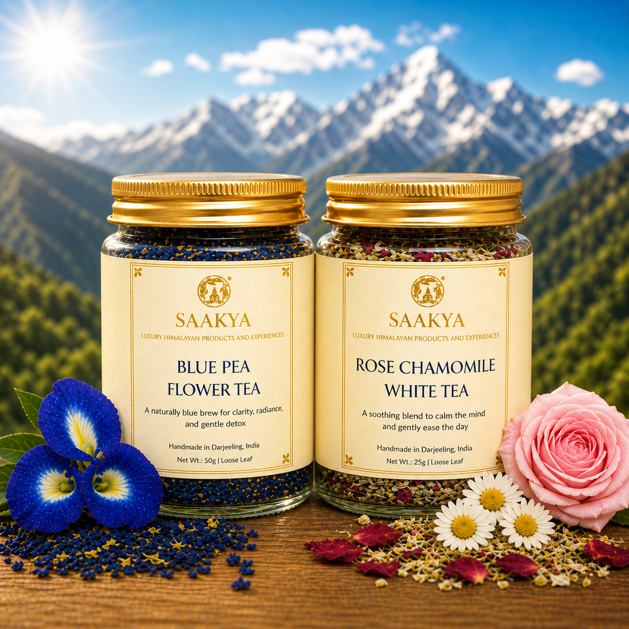 The Rest & Restore Ritual - Rose Chamomile White Tea 25g + Blue Pea Flower Green Tea 50g