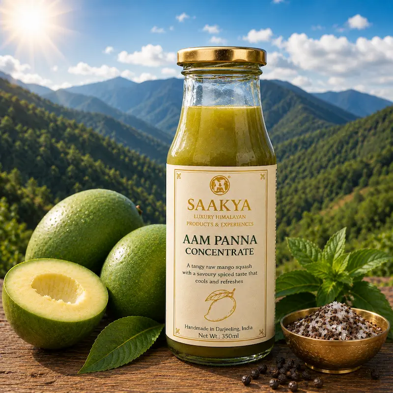 Saakya Aam Panna Concentrate 350ml – raw mango sharbat made from Darjeeling mangoes with traditional spices