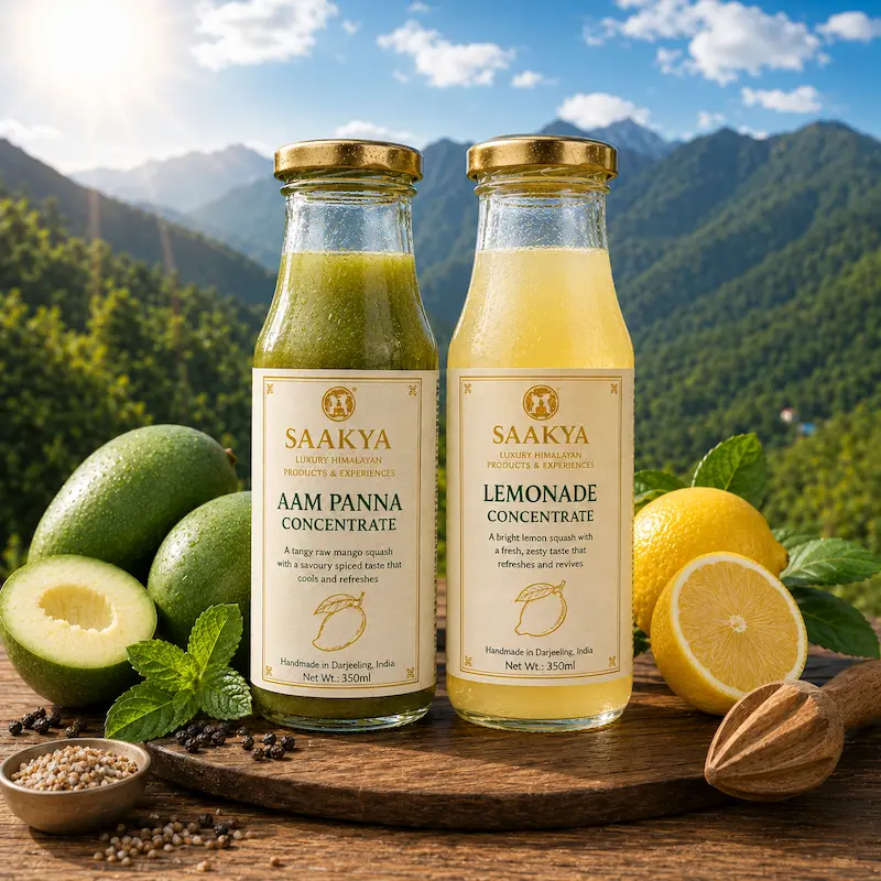 Saakya Desi Refresh Duo fruit concentrate combo Aam Panna and Lemonade 350ml each