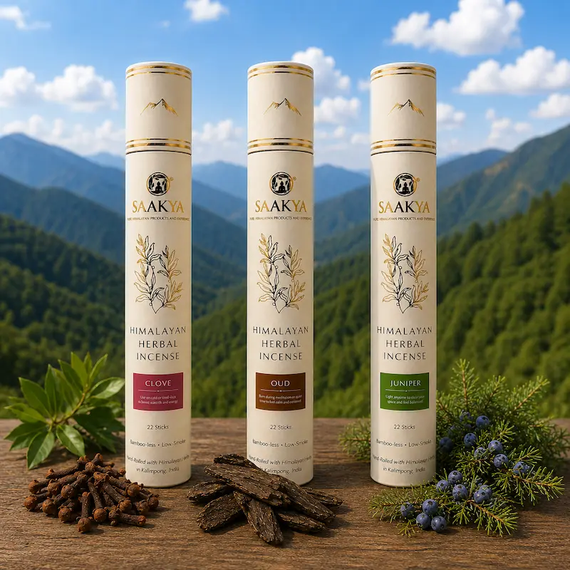 Saakya clove juniper oud incense sticks combo – Grounding Ritual Pack with free incense holder