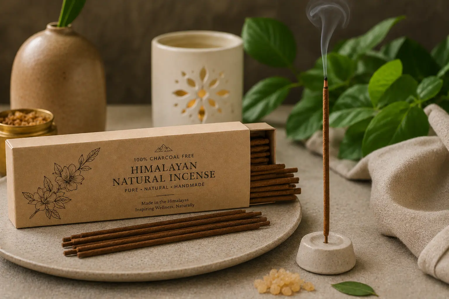natural incense sticks India — Saakya charcoal-free Himalayan handmade agarbatti
