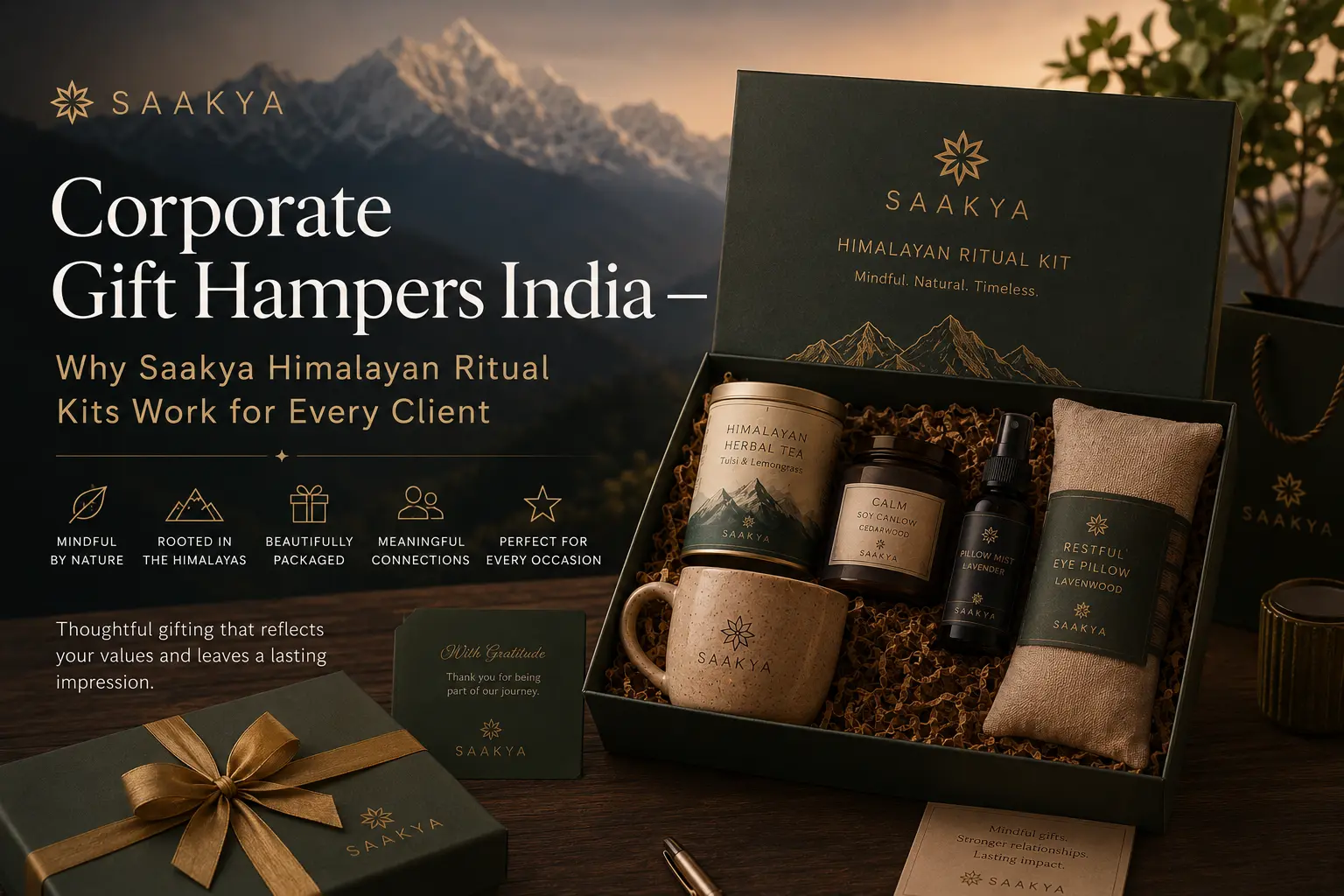 Corporate gift hampers India — Saakya Himalayan ritual kits for Diwali client and employee gifting bulk orders