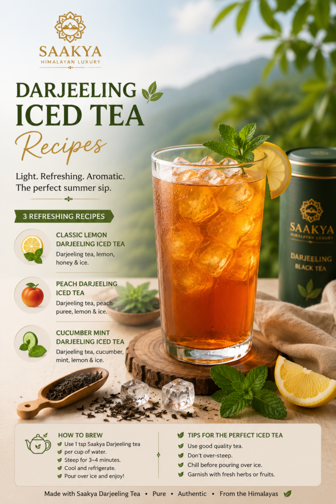 Darjeeling iced tea with passion fruit and lemon concentrate — Saakya summer recipe