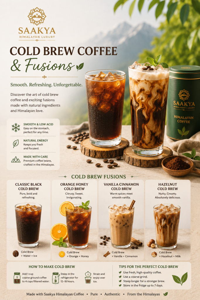 Himalayan cold brew coffee with aam panna and passion fruit fusion — Saakya summer cold coffee recipes