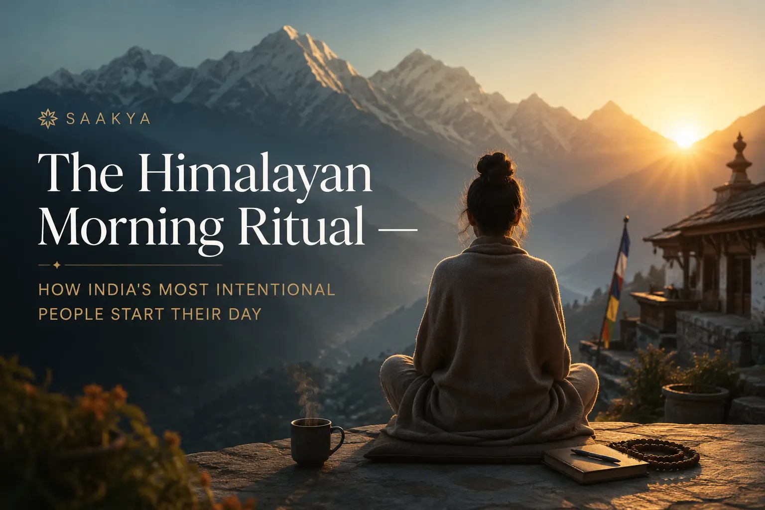 Himalayan morning ritual India — pine and sandalwood incense for meditation with Saakya natural agarbatti