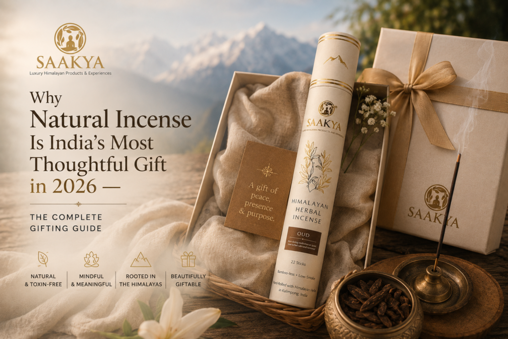 Saakya natural incense gift India — Himalayan ritual incense sticks for Diwali housewarming and wellness gifting